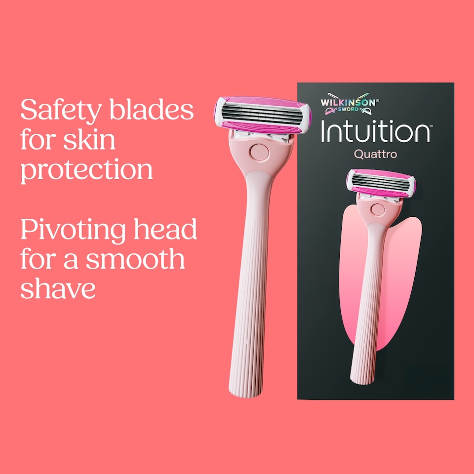 image 1 of Wilkinson Sword Intuition Quattro Women's Razor Blade Refills x 3
