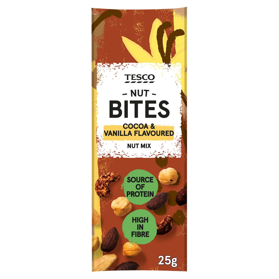 Tesco Cocoa & Vanilla Flavour Nut Mix 25G