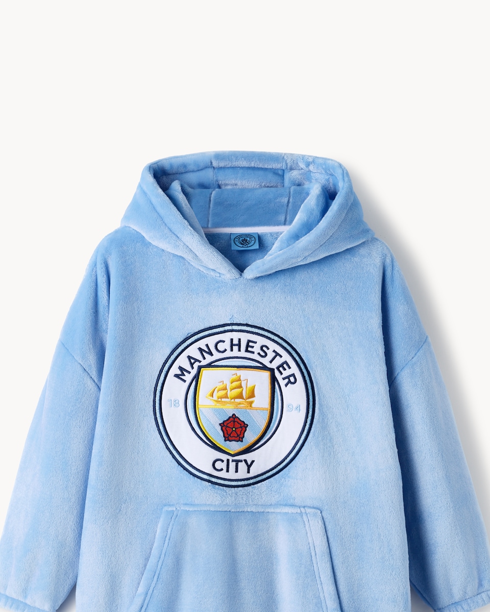 image 1 of Manchester City Fleece Hoodie in Blue