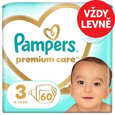 Pampers Premium Care Size 3, 60 Nappies, 6kg-10kg