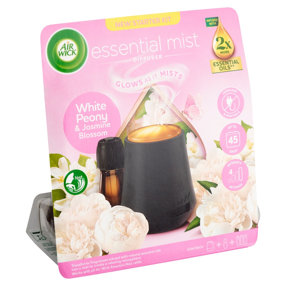 Air Wick Fehér Bazsarózsa és Jázminvirág aroma diffúzor készülék és utántöltő 20 ml