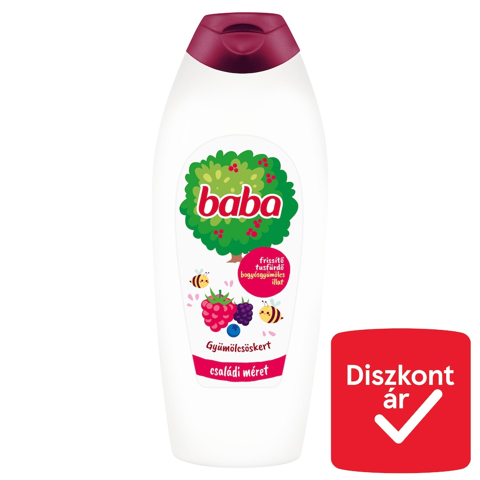 Baba Gyümölcsöskert frissítő tusfürdő bogyósgyümölcs illattal 750 ml