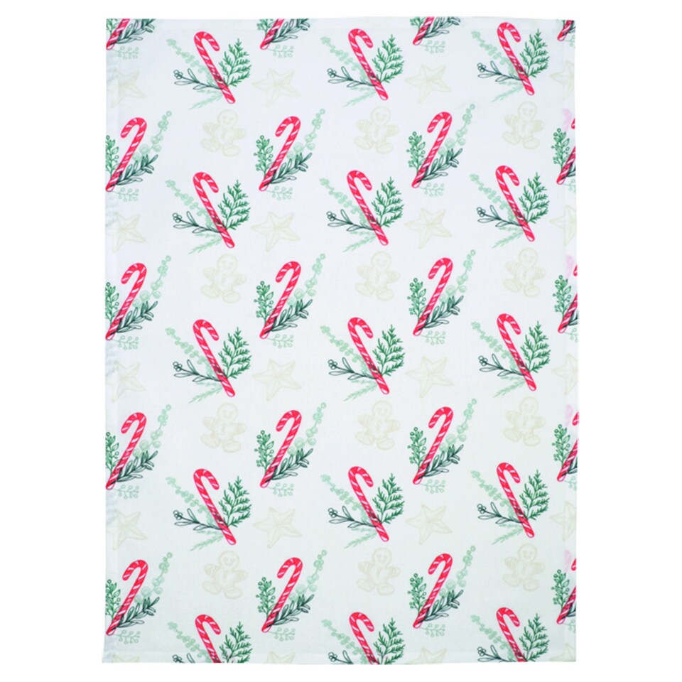 image 1 of F&F Home Candy Cane Teatowel 50 cm x 70 cm 2 pcs