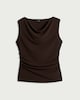 image 4 of F&F Cowl Neck Sleeveless Top in Brown