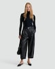 image 4 of F&F Faux Leather Pleated Barrel Leg Trousers in Black
