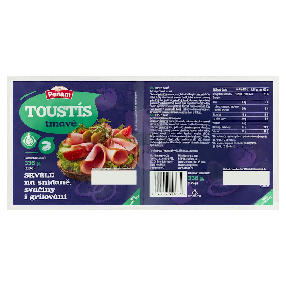 obrázok 1 z Penam Toustís tmavé 6 x 56 g (336 g)