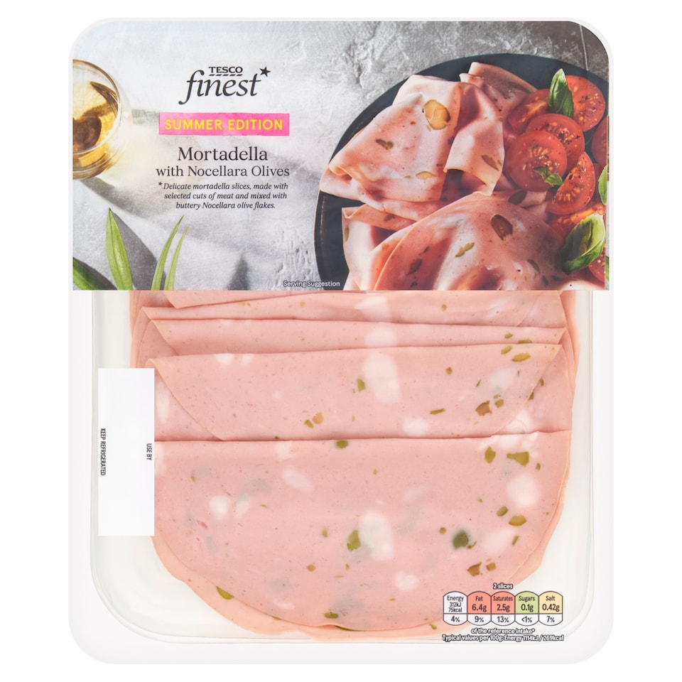 Tesco Finest Mortadella with Nocellara Olives 140g