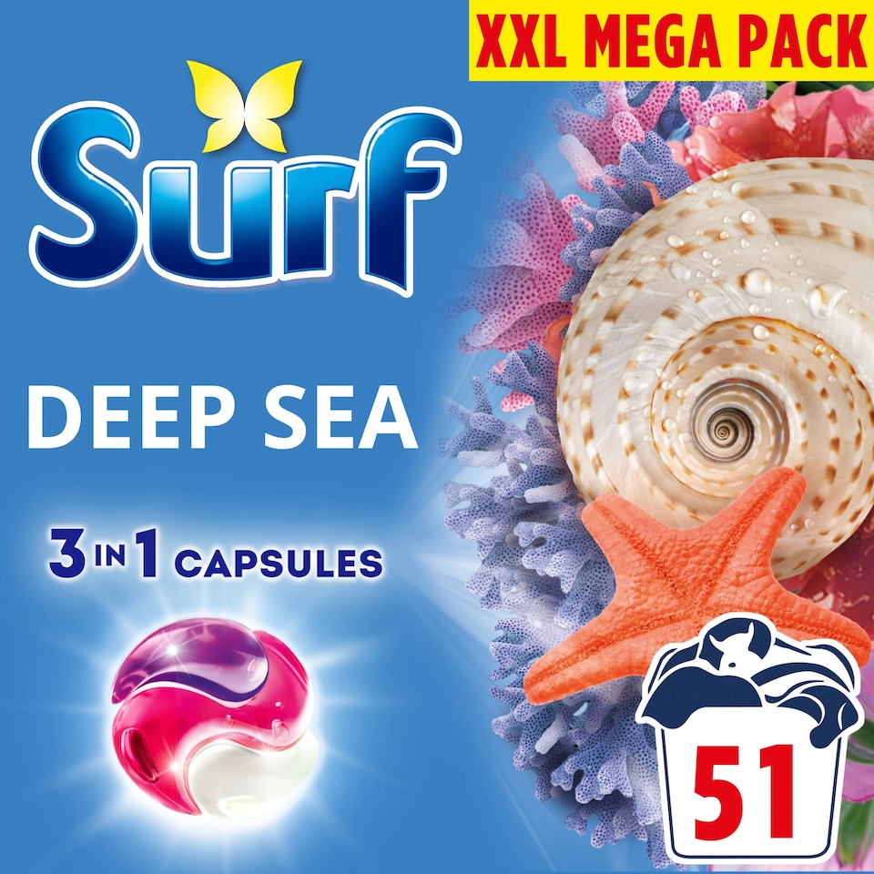 image 1 of Surf 3 In 1 Deep Sea Washing Capsules 51 Washes 882.3g