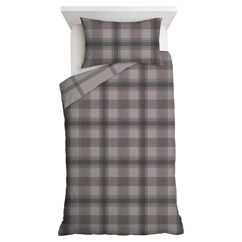 F&F Home Black Check Duvet Cover Set Single