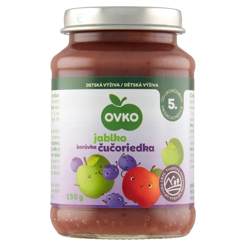 obrázok 1 z OVKO Dojčenská výživa jablko čučoriedka 190 g