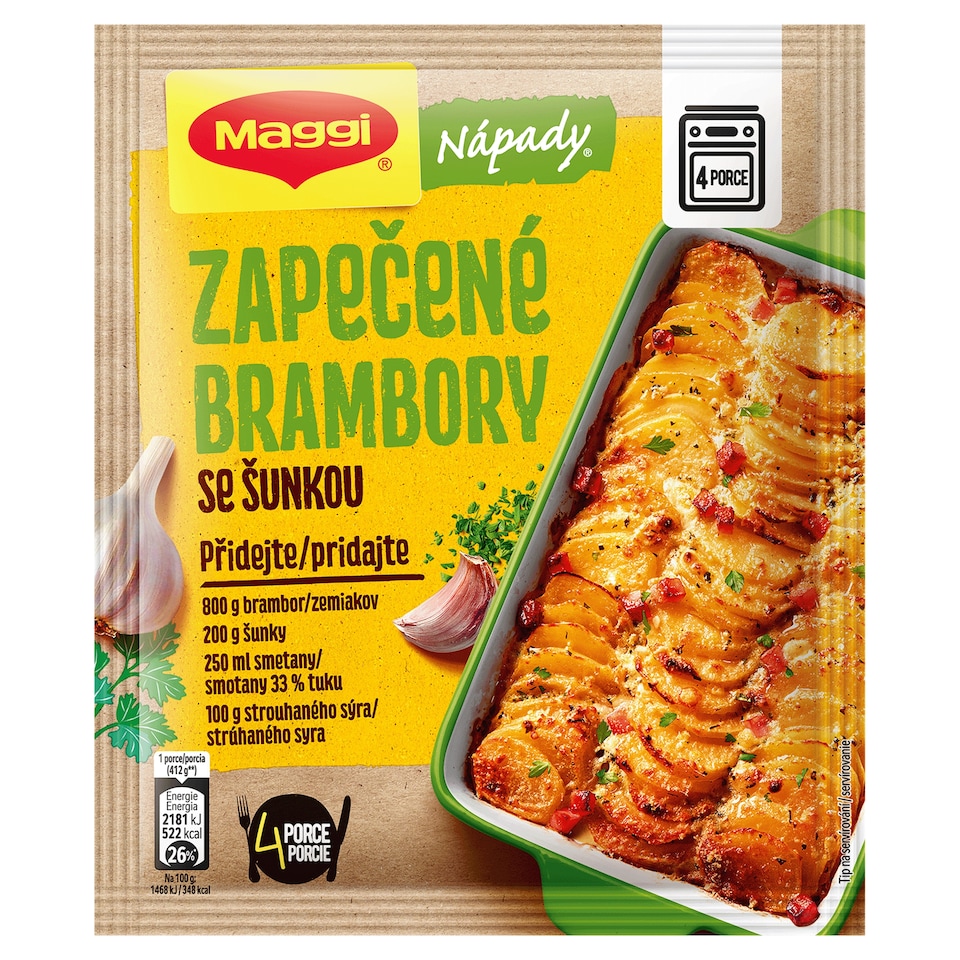 MAGGI NÁPADY Zapekané zemiaky so šunkou 46 g