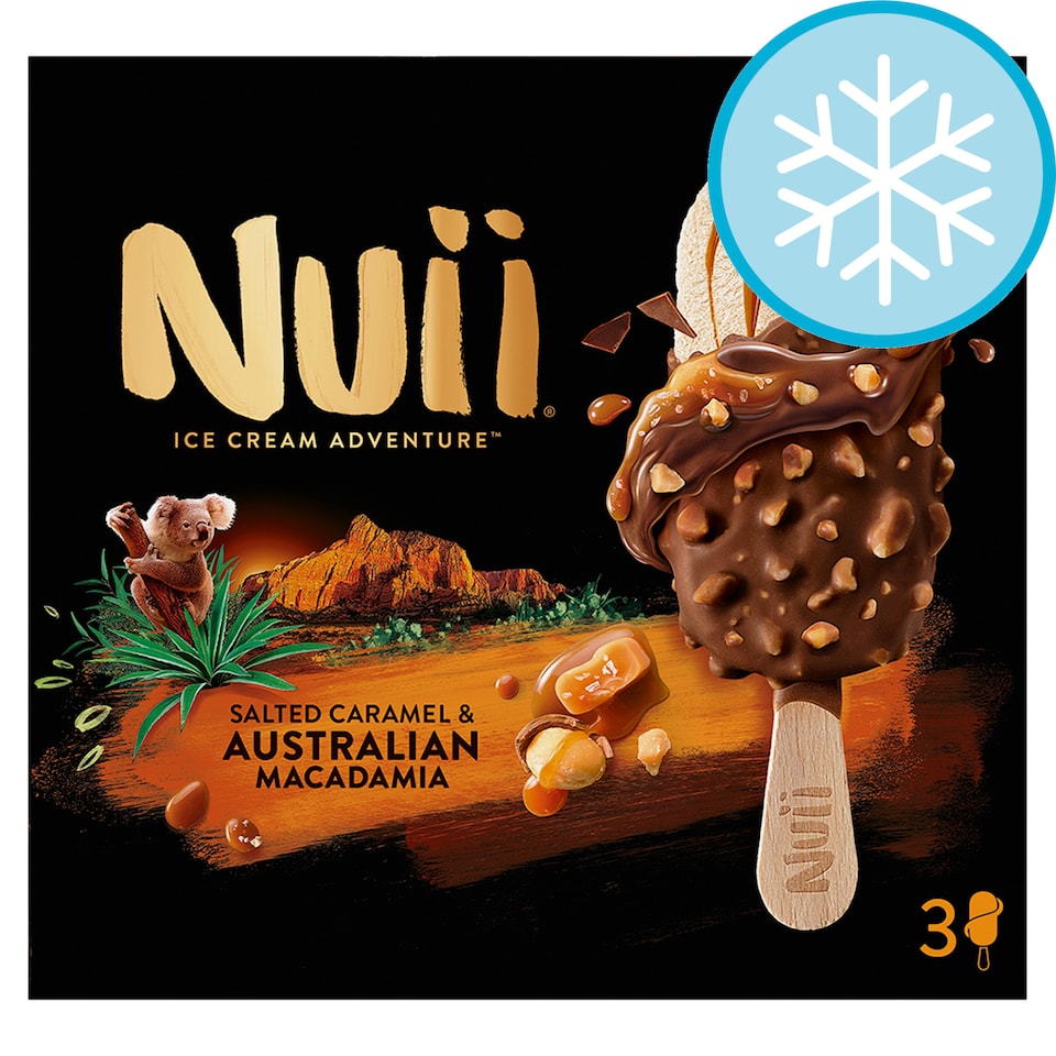 Nuii Salted Caramel Macadamia Ice Cream Sticks 3X90ml