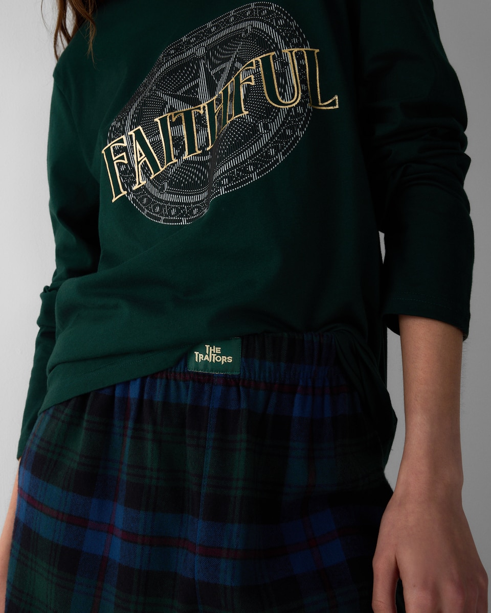 image 1 of The Traitors Pure Cotton Matching Family Pyjama Set in Green