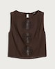image 4 of F&F Embroidered Sleeveless Co-ord Beach Blouse in Brown