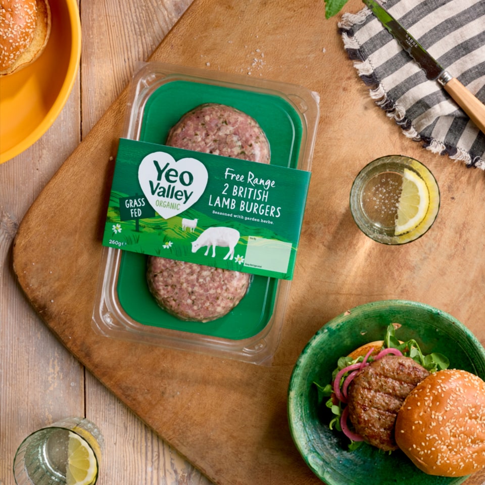 image 1 of Yeo Valley Organic 2 British Lamb Burgers 260g