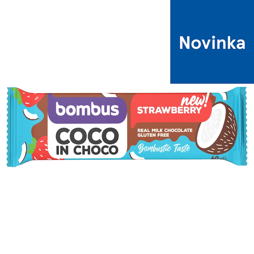 Bombus Cocco in Choco Coconut Bar with Strawberry in Chocolate 40 g