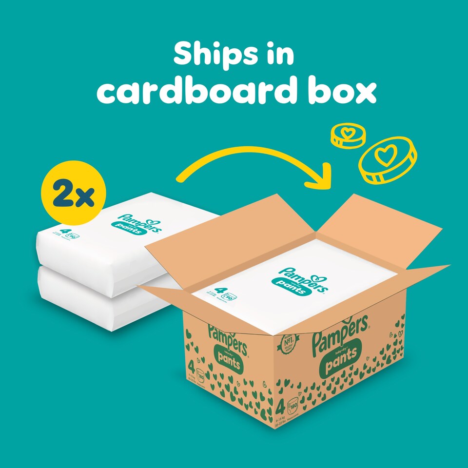 image 1 of Pampers Baby-Dry Nappy Pants Size 4 Monthly Pack 180 Pack