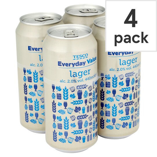 Tesco Everyday Value 2% Lager 4X440ml