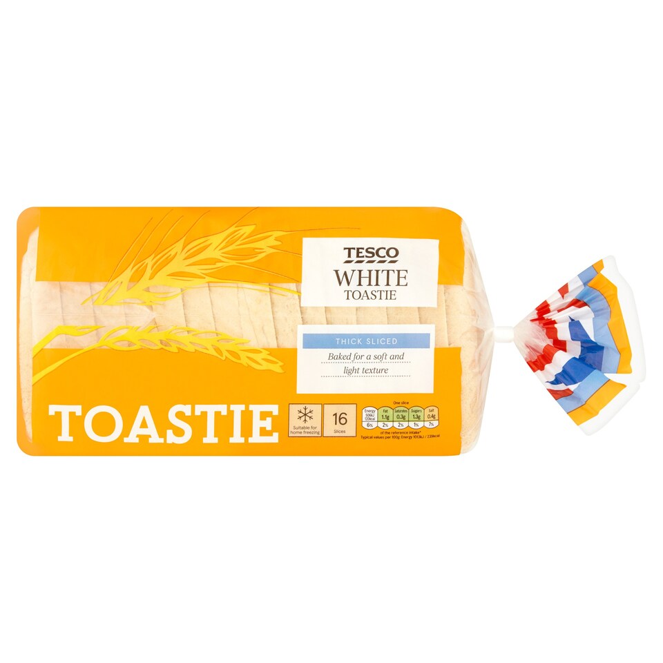 Tesco White Toastie Thick Bread 800G