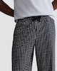 image 1 of F&F Geometric Print Fleece Drawstring Pyjama Bottoms in Navy
