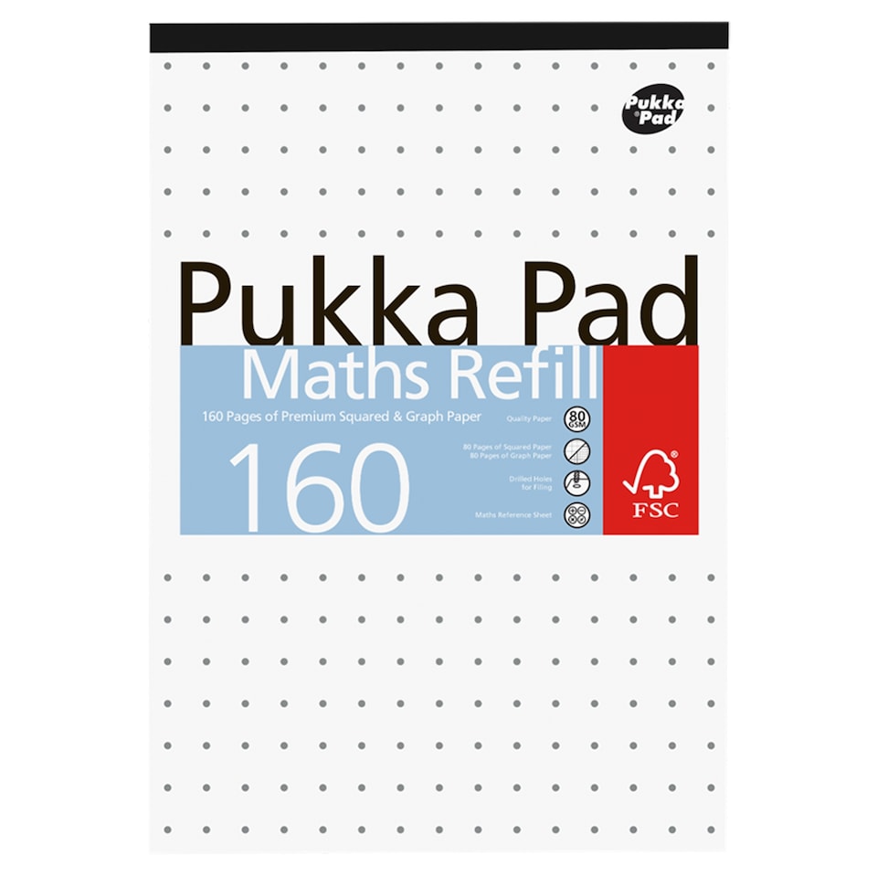 Pukka Maths 160pg Refill Pad Squared Dual Graph