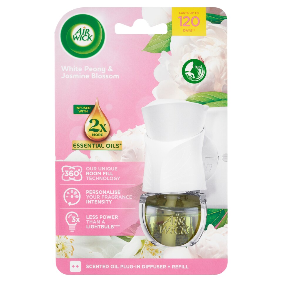 Obrázek 1 pro produkt Air Wick Elektrický osvěžovač vzduchu strojek a náplň pivoňka a jasmínový květ 19ml