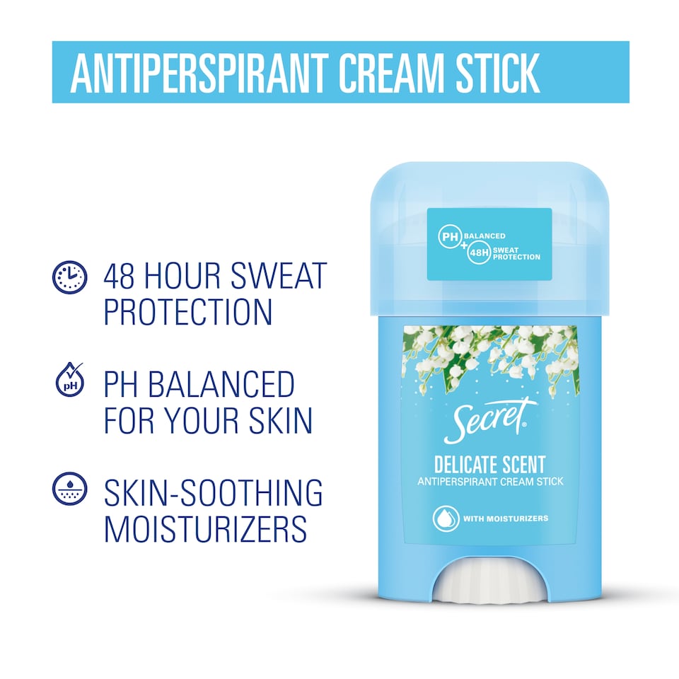 Secret Delicate Női Izzadásgátló Krémstift, 40 ml  1. kép