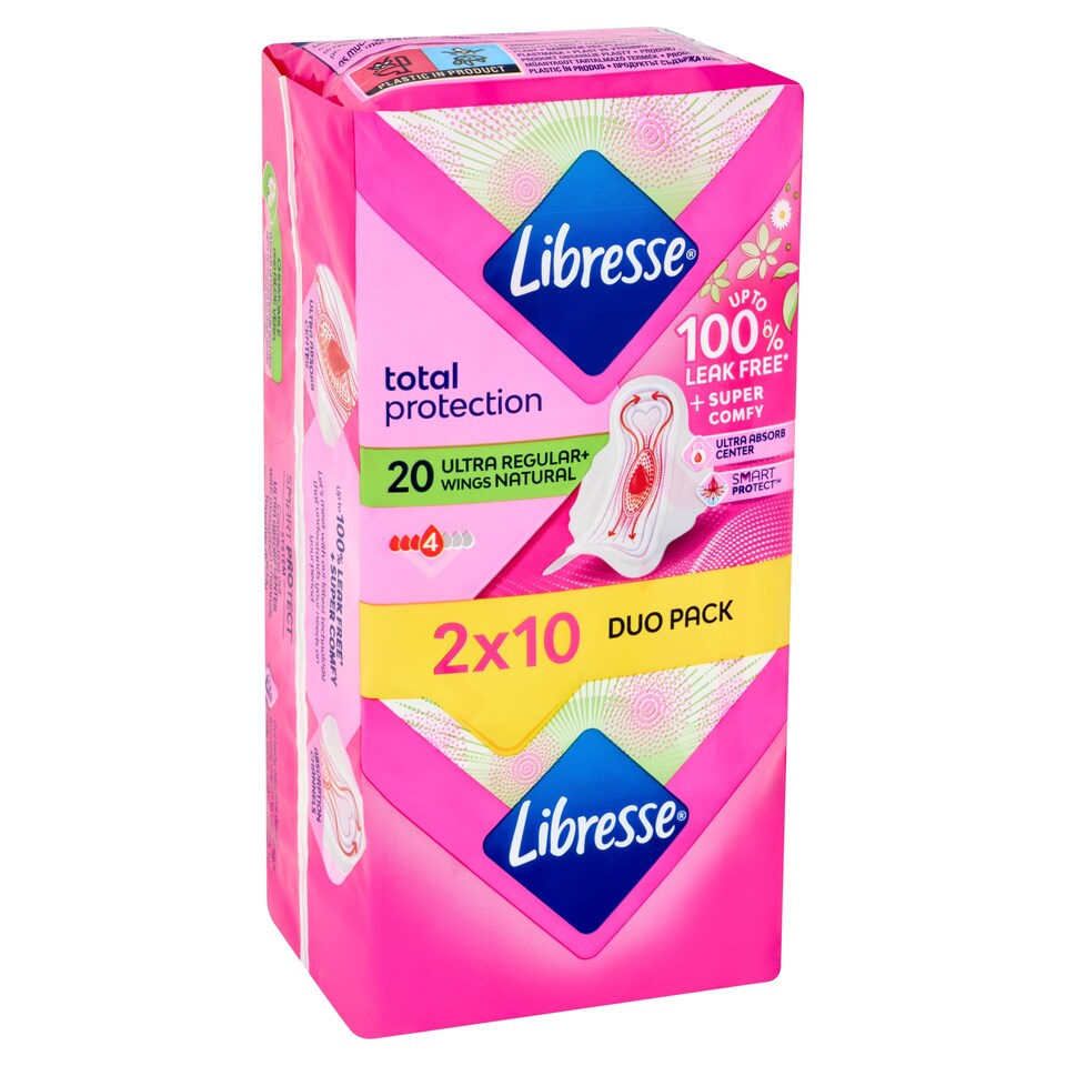 Libresse Ultra Regular+ Natural szárnyas egészségügyi betét 2 x 10 db  1. kép