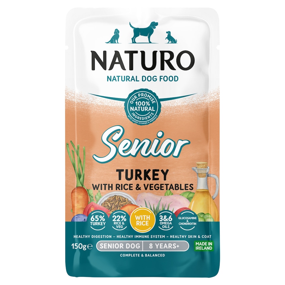 image 1 of Naturo Senior Dog Food Turkey with Rice & Vegetables 150g
