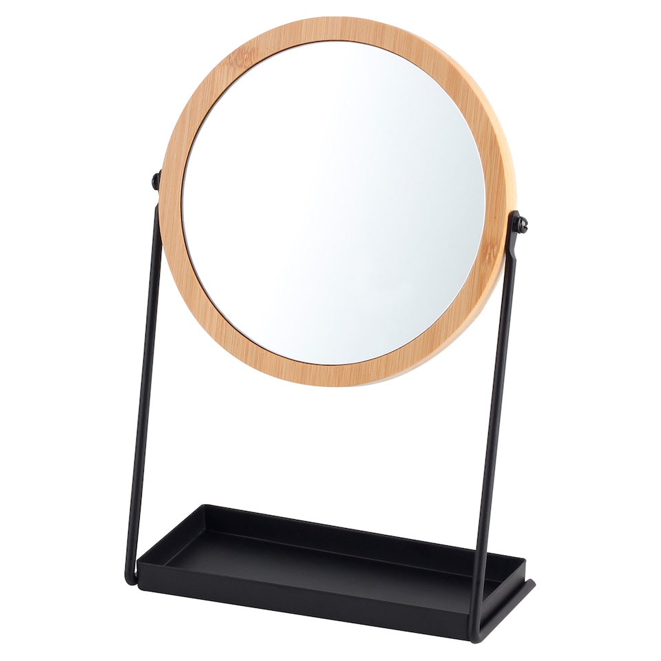 image 1 of F&F Home Black And Bamboo Mirror