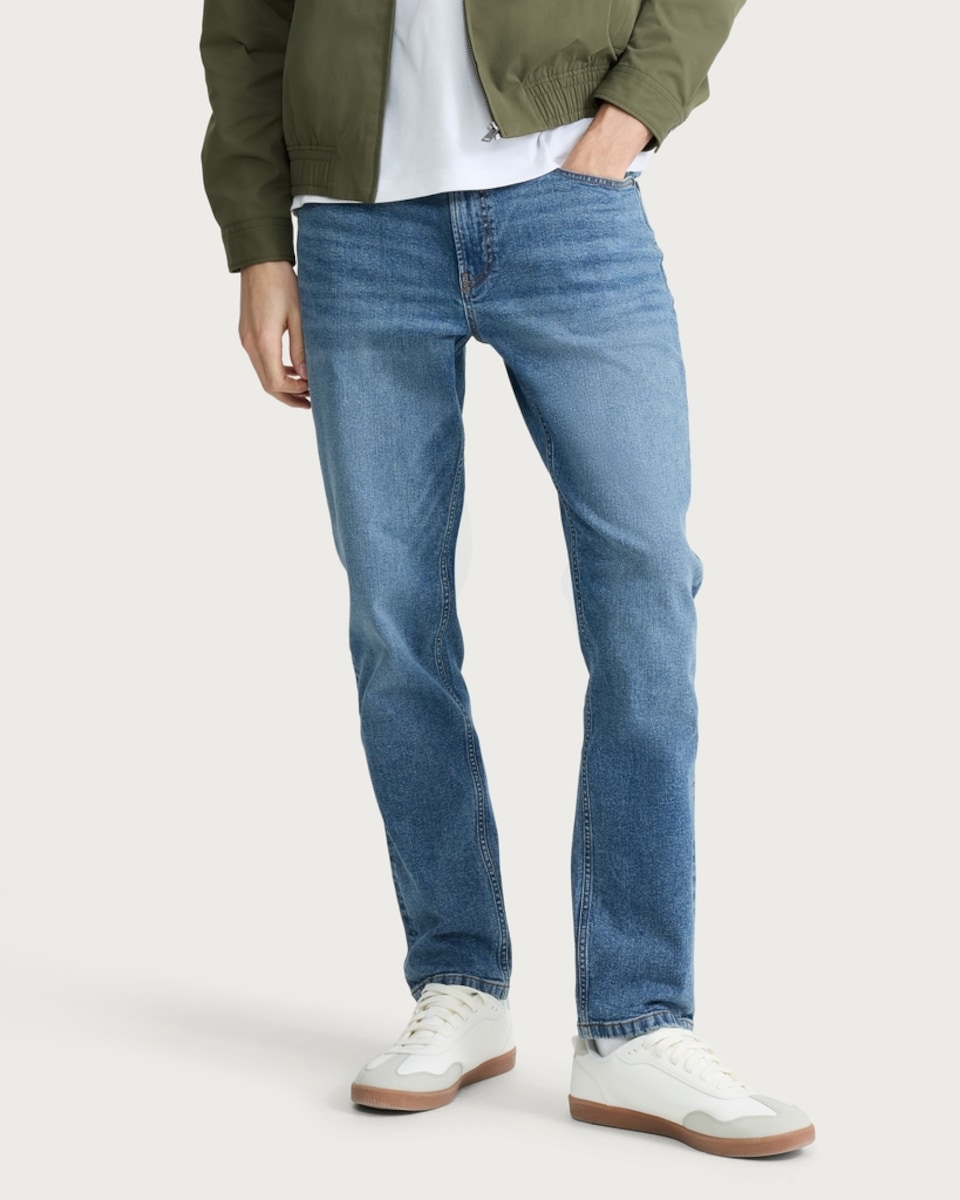 image 1 of F&F Cotton Rich Slim Leg Jeans in Blue