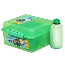 Sistema Green Lunch Box Cube Max 2L with Itsy Bonus Water Bottle 380ml