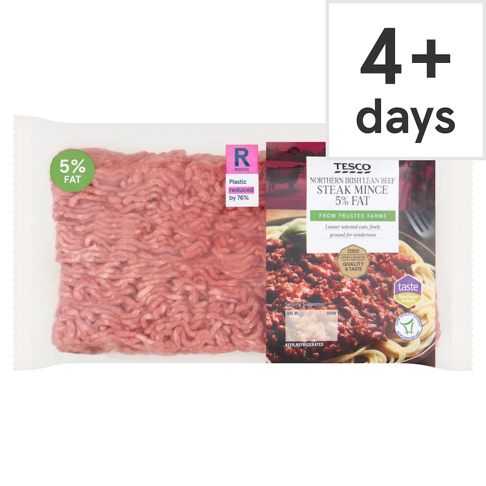 Tesco Northern Irish Lean Beef Steak Mince 5% Fat 750g