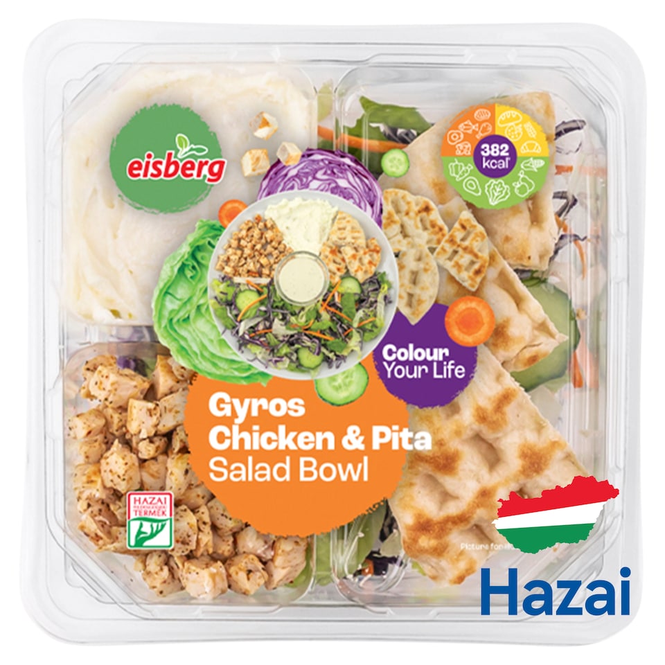 Eisberg Görög jellegű salátatál, friss saláta- és zöldségkeverékkel 260 g