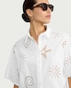 image 2 of F&F Pure Cotton Cutwork Co-ord Shirt in White