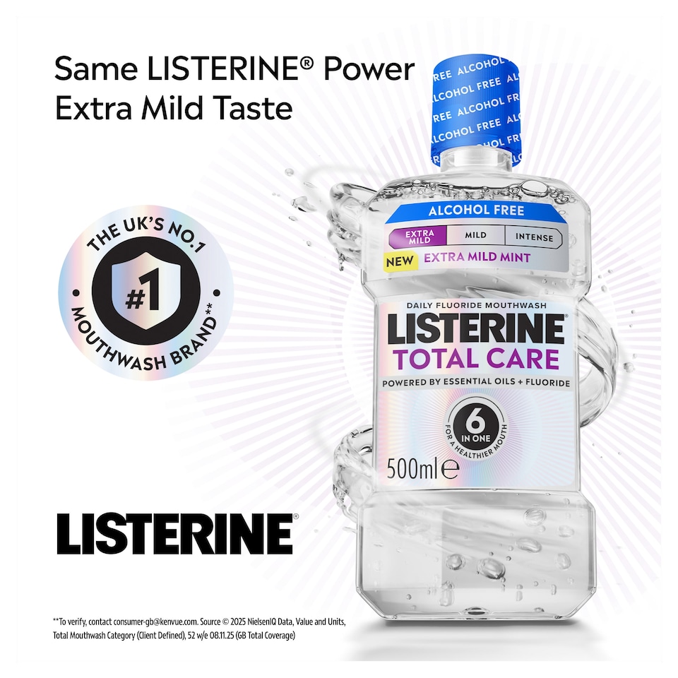 image 1 of Listerine Total Care Alcohol Free Extra Mild Mint 500ml