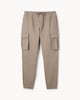 image 4 of F&F Cotton Rich Cuffed Cargo Trousers in Stone