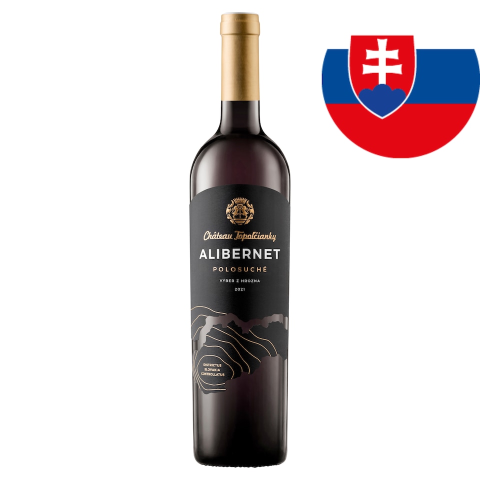 Château Topoľčianky Alibernet slovenské víno s CH.O.P. červené polosuché 0,75 l