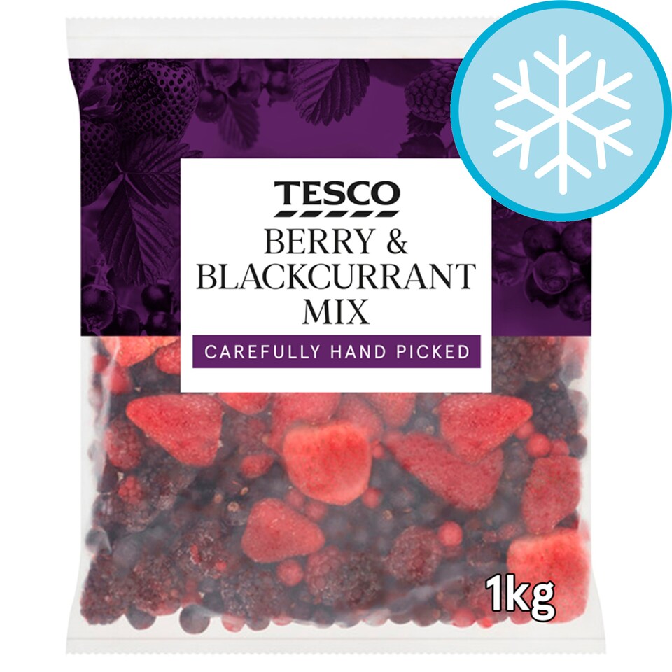 Tesco Frozen Berry & Blackcurrant Mix 1Kg Tesco Groceries