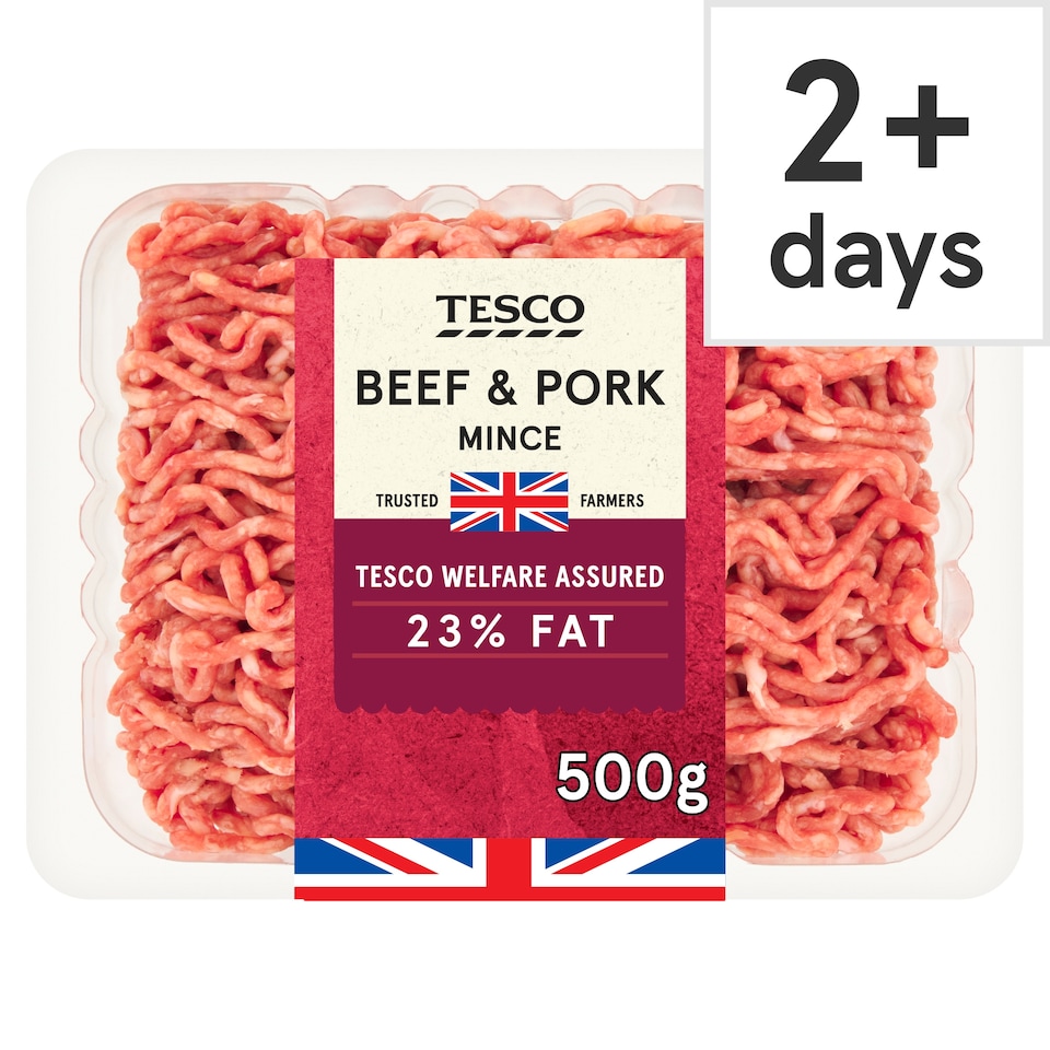 Tesco Beef & Pork Mince 23% Fat 500g