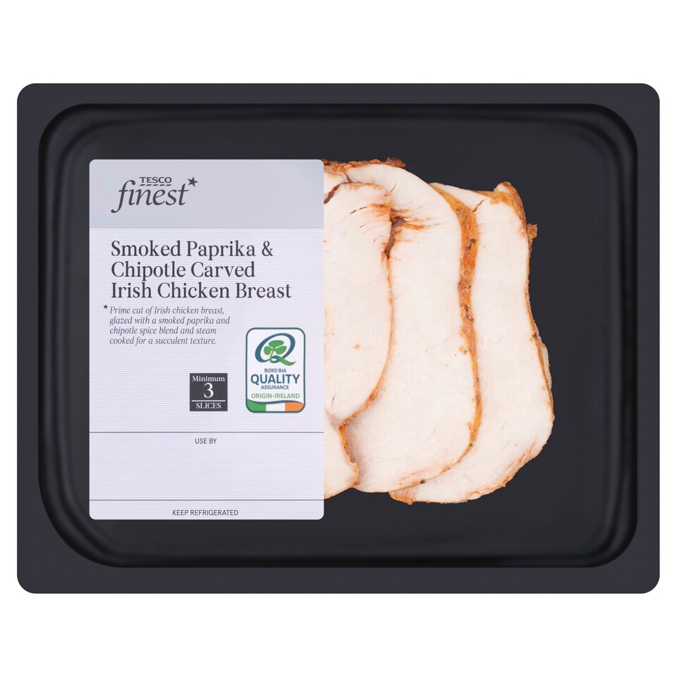 Tesco Finest Smoked Paprika and Chipotle Carved Irish Chicken Breast 130g