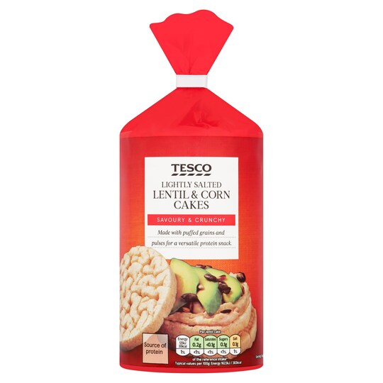 Tesco Slightly Salted Lentil & Corn Cakes 100G Tesco Groceries