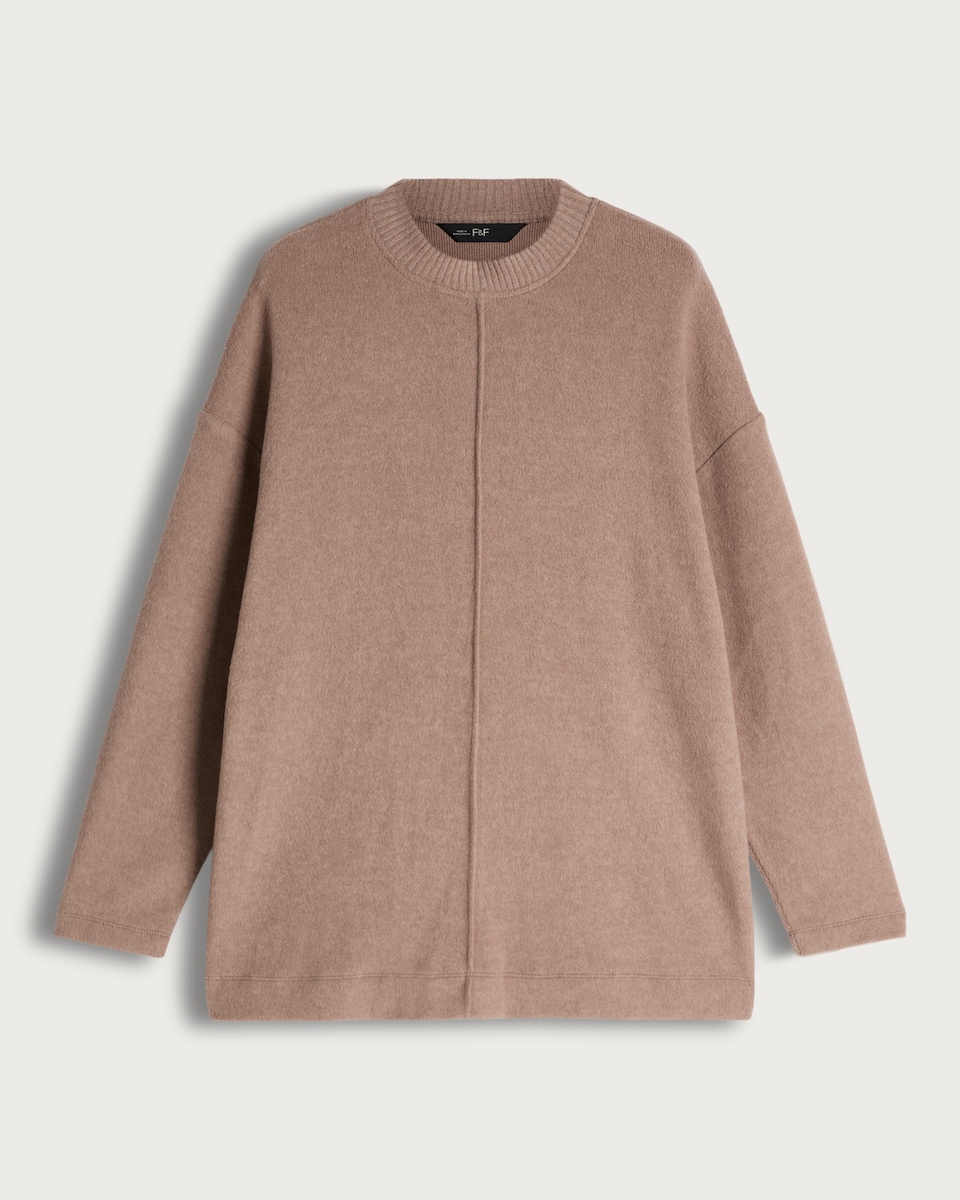 F&F Seam Detail Crew Neck Jumper in Brown
