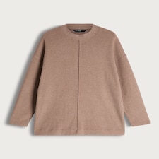 F&F Seam Detail Crew Neck Jumper in Brown