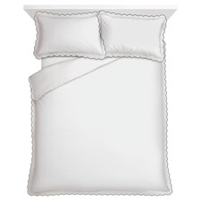 TESCO SCALLOPED EDGE DUVET SET DOUBLE