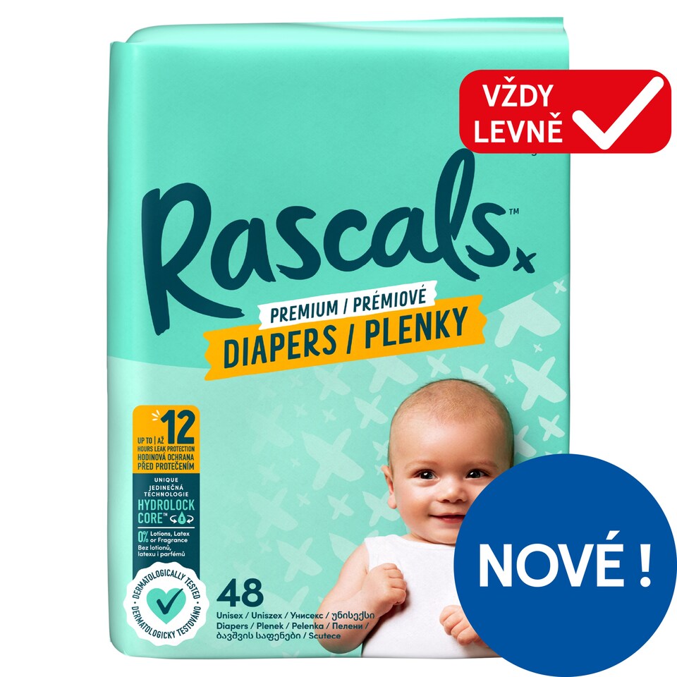 Rascals Premium Diapers 2 4 - 8 kg 48 pcs