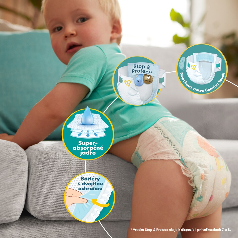 obrázok 1 z Pampers Active Baby veľkosť 4, 58 plienok, 9kg-14kg