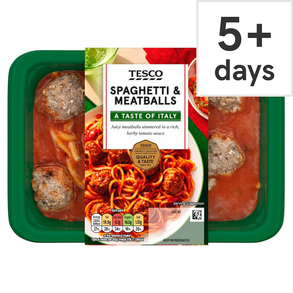 Tesco Spaghetti & Meatballs 400G