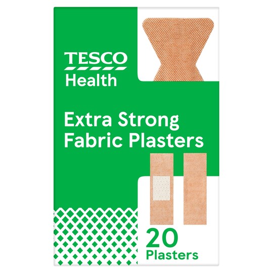 Tesco Health Extra Strong Fabric Plaster 20 Pack Tesco Groceries