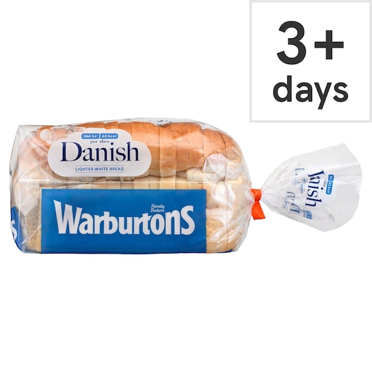 Warburtons Danish Sliced White Bread 400G Tesco Groceries